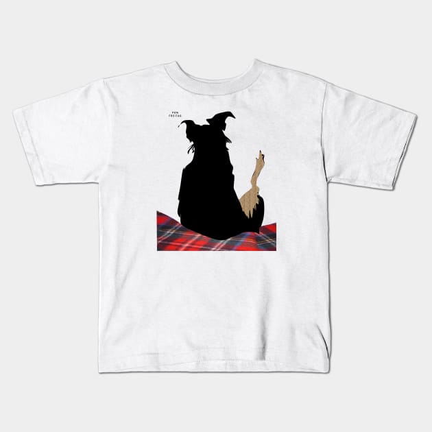 Black and tan terrier : Kids T-Shirt by Annie Pom Freitag